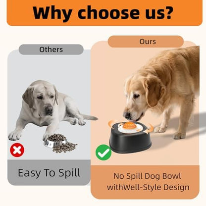 Slow Feeder Dog Bowl for Liquid Treats,Anti-Slip Entertained Ball-I Bone Broth Dog Lick Bowl, 3/4 Cup Capacity for for Large Medium Small Breeds Dietary Supplement/Post-Op Nutrition (Black)