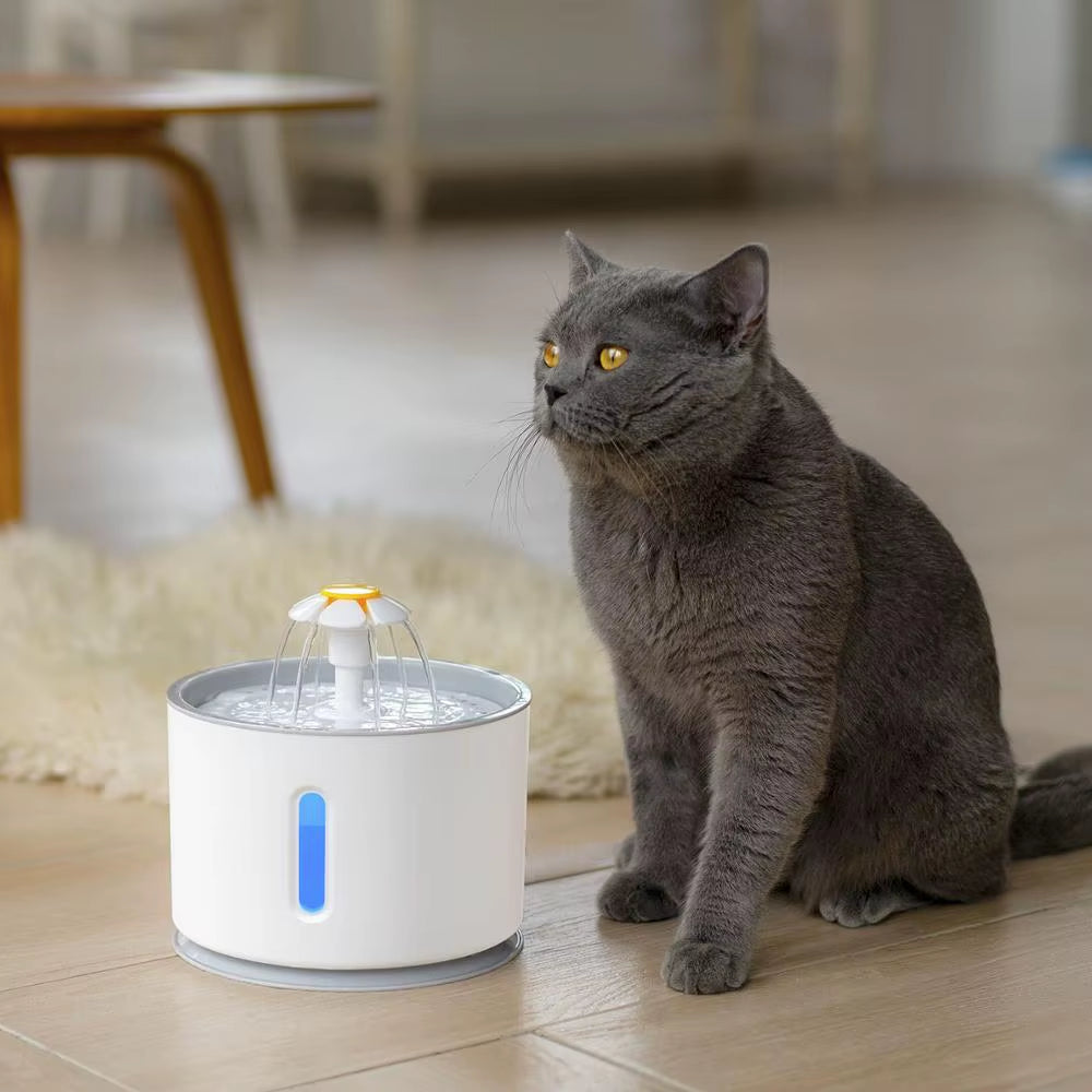 Automatic Pet Water Fountain — 2.4L LED, Silent Pump & 5 Filters