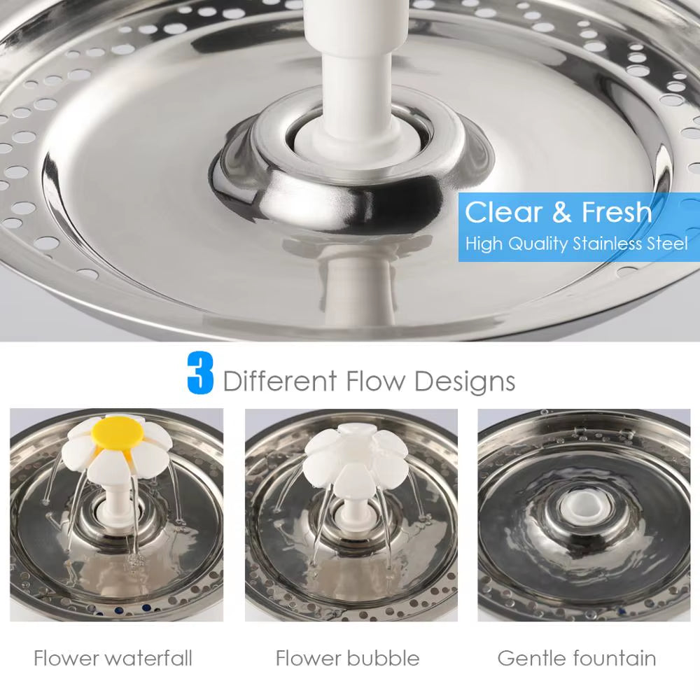 Automatic Pet Water Fountain — 2.4L LED, Silent Pump & 5 Filters